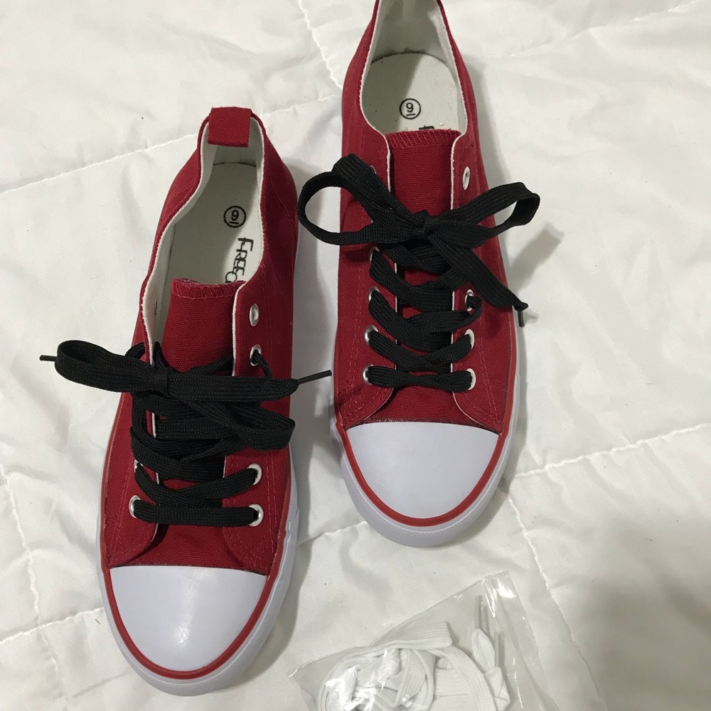 Red sneakers